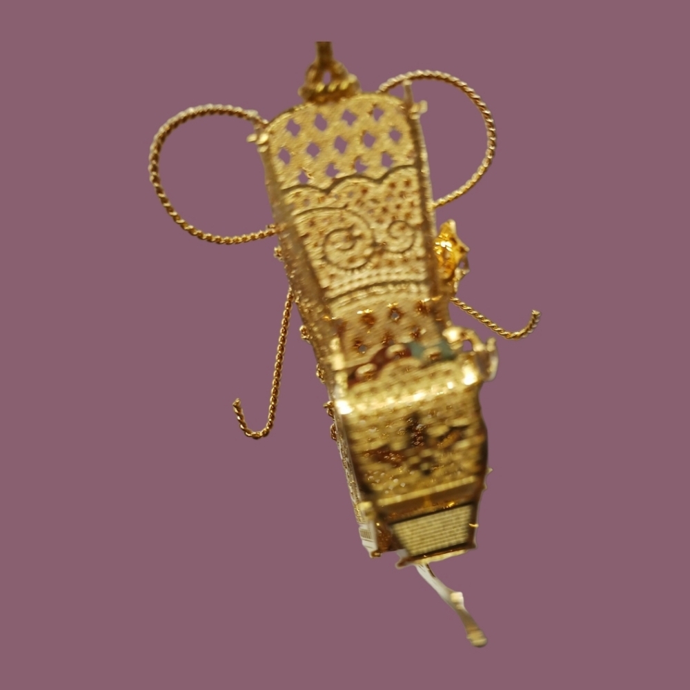 Danbury mint vtg ice skate 23k gold electroplated ornament - Picture 3 of 8